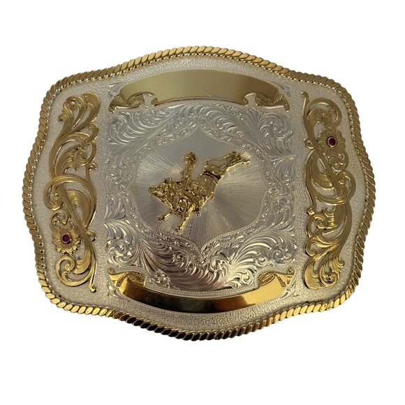 Vtg 1982 Siskiyou End of the Trail Belt Buckle Native American Indian Western - Picture 1 of 9